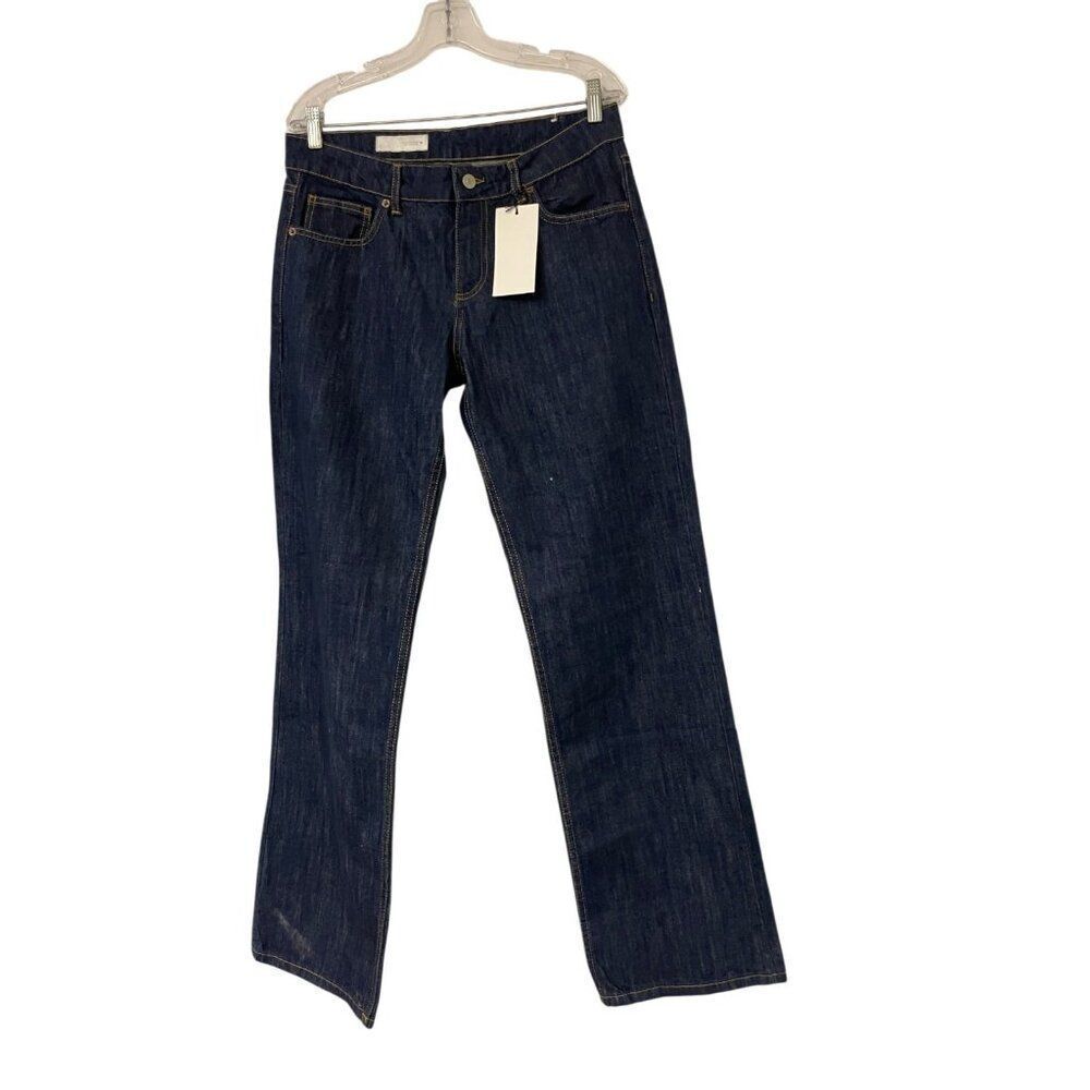 Zara Womens Denim Jeans EU 40 US 8 Dark Indigo Cotton Straight Leg 6929/225 NWT